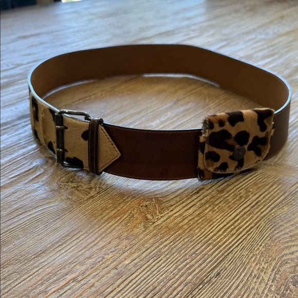 Matisse Italy Leopard Fur Leather Belt with Animal Print and Pouch main image 11